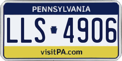 PA license plate LLS4906