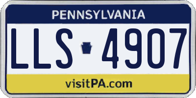 PA license plate LLS4907