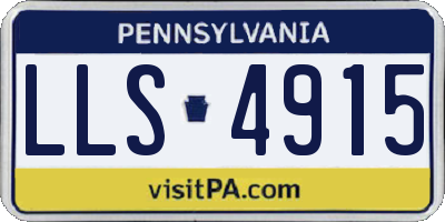 PA license plate LLS4915