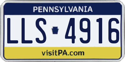 PA license plate LLS4916