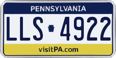 PA license plate LLS4922