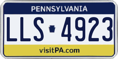 PA license plate LLS4923