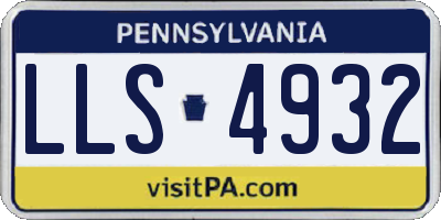 PA license plate LLS4932