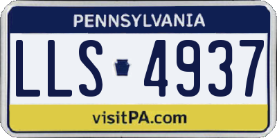 PA license plate LLS4937
