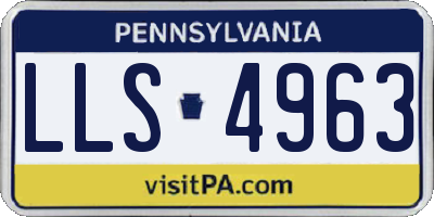 PA license plate LLS4963