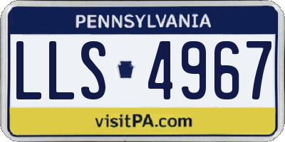 PA license plate LLS4967