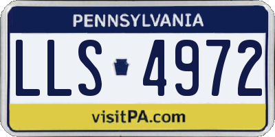 PA license plate LLS4972