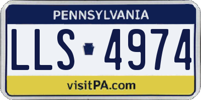 PA license plate LLS4974