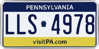 PA license plate LLS4978