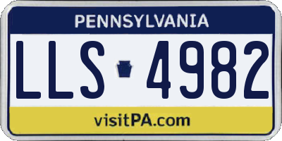 PA license plate LLS4982