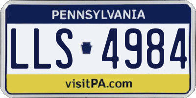PA license plate LLS4984