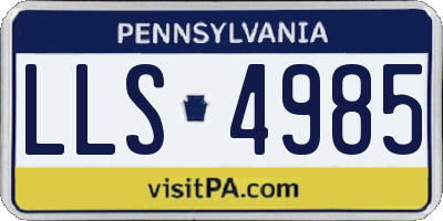 PA license plate LLS4985