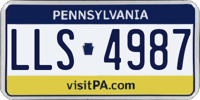 PA license plate LLS4987