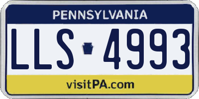 PA license plate LLS4993
