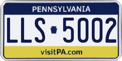 PA license plate LLS5002