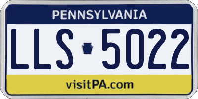 PA license plate LLS5022