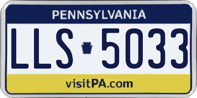 PA license plate LLS5033
