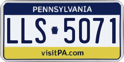 PA license plate LLS5071