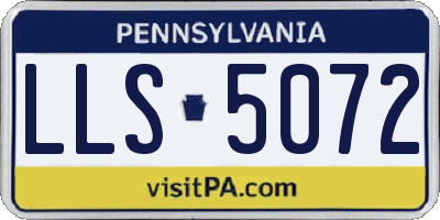 PA license plate LLS5072