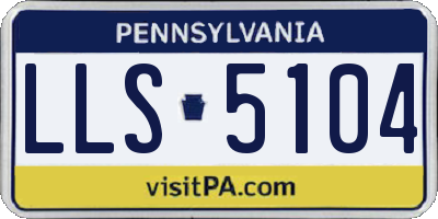 PA license plate LLS5104