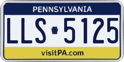PA license plate LLS5125