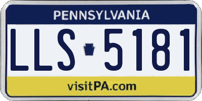 PA license plate LLS5181