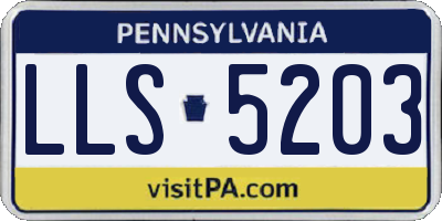 PA license plate LLS5203