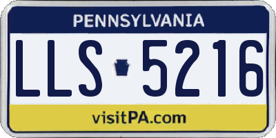 PA license plate LLS5216