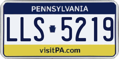 PA license plate LLS5219