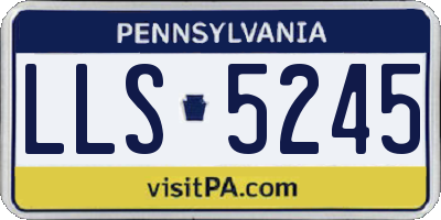 PA license plate LLS5245