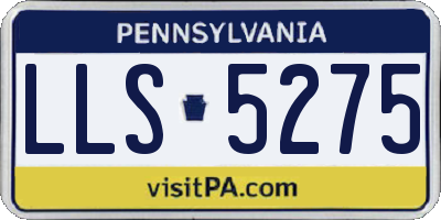 PA license plate LLS5275