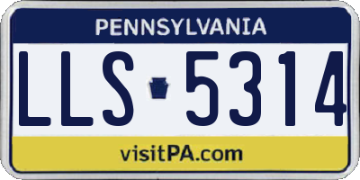 PA license plate LLS5314