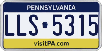 PA license plate LLS5315