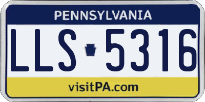 PA license plate LLS5316