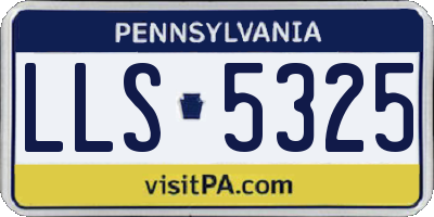 PA license plate LLS5325