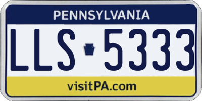 PA license plate LLS5333