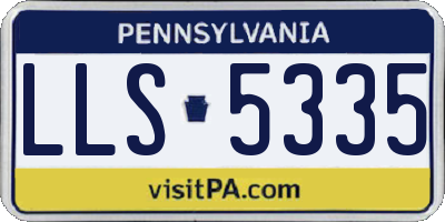 PA license plate LLS5335