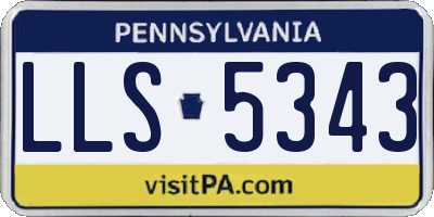 PA license plate LLS5343