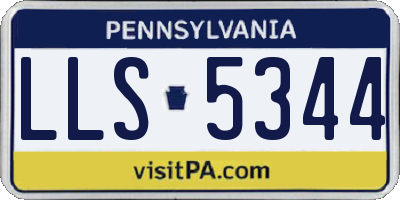 PA license plate LLS5344