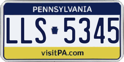 PA license plate LLS5345