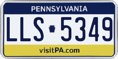PA license plate LLS5349