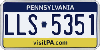 PA license plate LLS5351