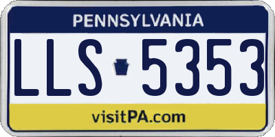 PA license plate LLS5353