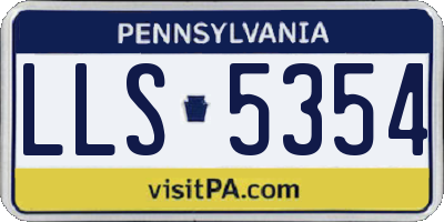 PA license plate LLS5354
