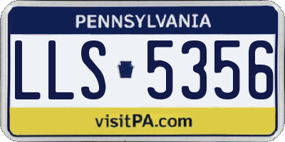 PA license plate LLS5356