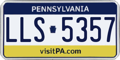 PA license plate LLS5357