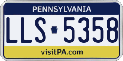 PA license plate LLS5358