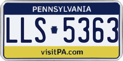 PA license plate LLS5363