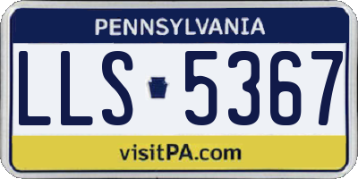 PA license plate LLS5367