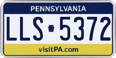 PA license plate LLS5372